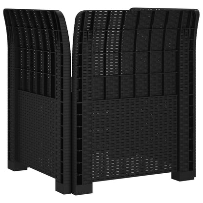 Poltrona a 1 Posto con Cuscino Aspetto Rattan PP Antracite | homemem39