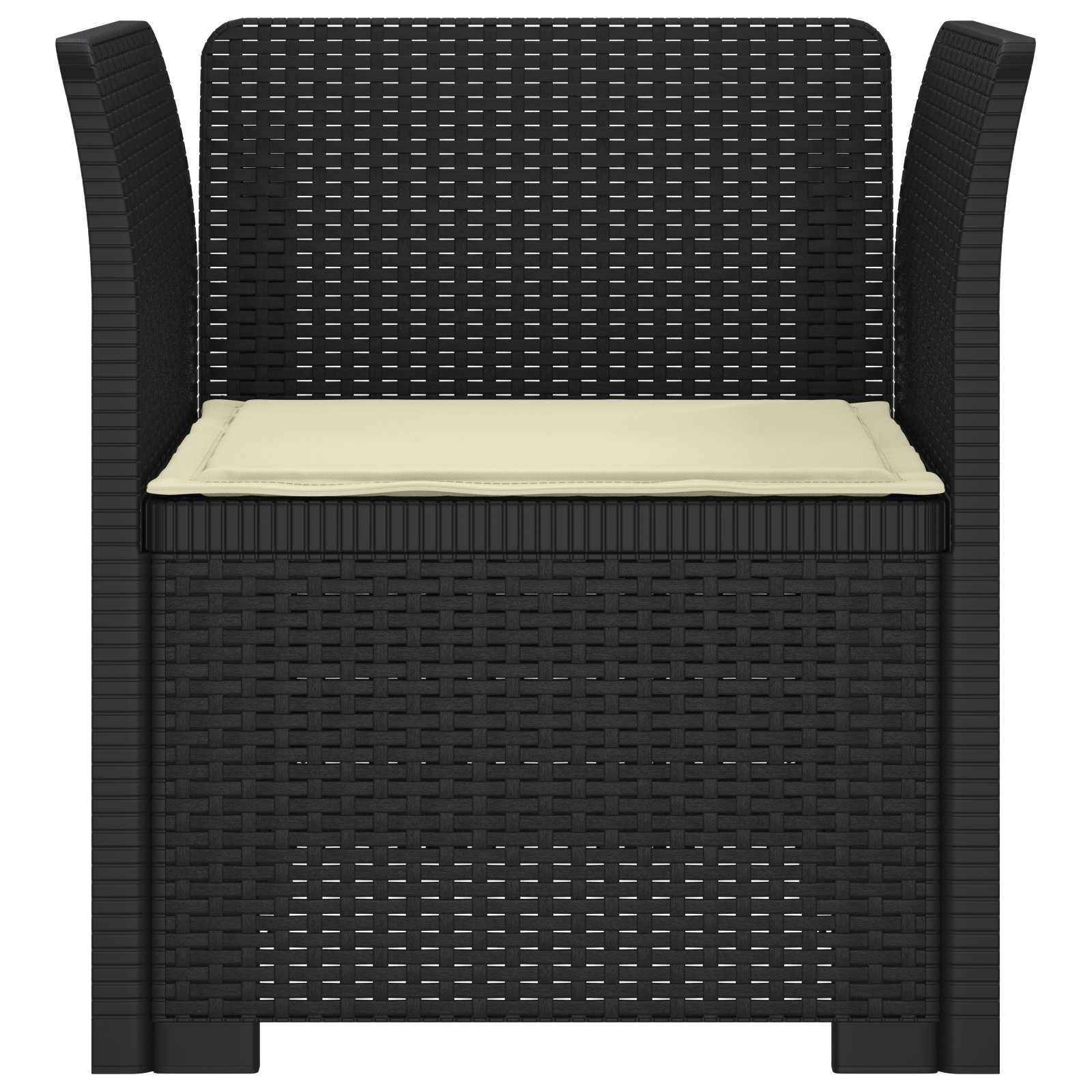 Poltrona a 1 Posto con Cuscino Aspetto Rattan PP Antracite | homemem39