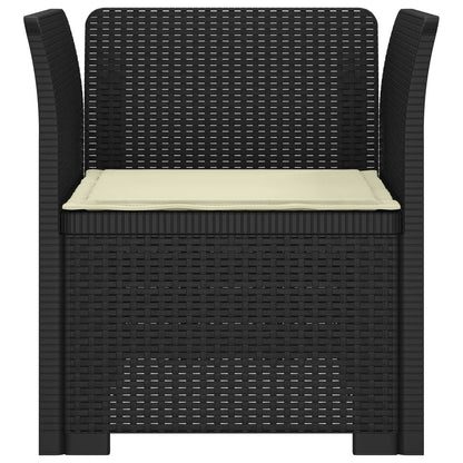 Poltrona a 1 Posto con Cuscino Aspetto Rattan PP Antracite | homemem39