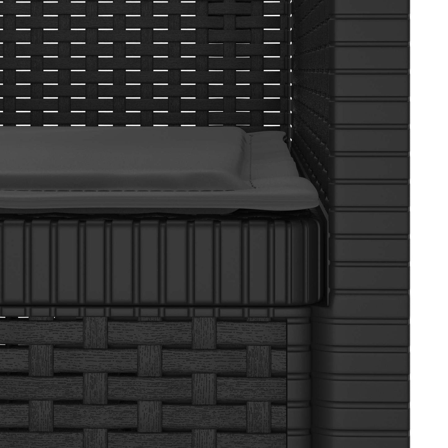 Poltrona a 1 Posto con Cuscino Aspetto Rattan PP Antracite | homemem39