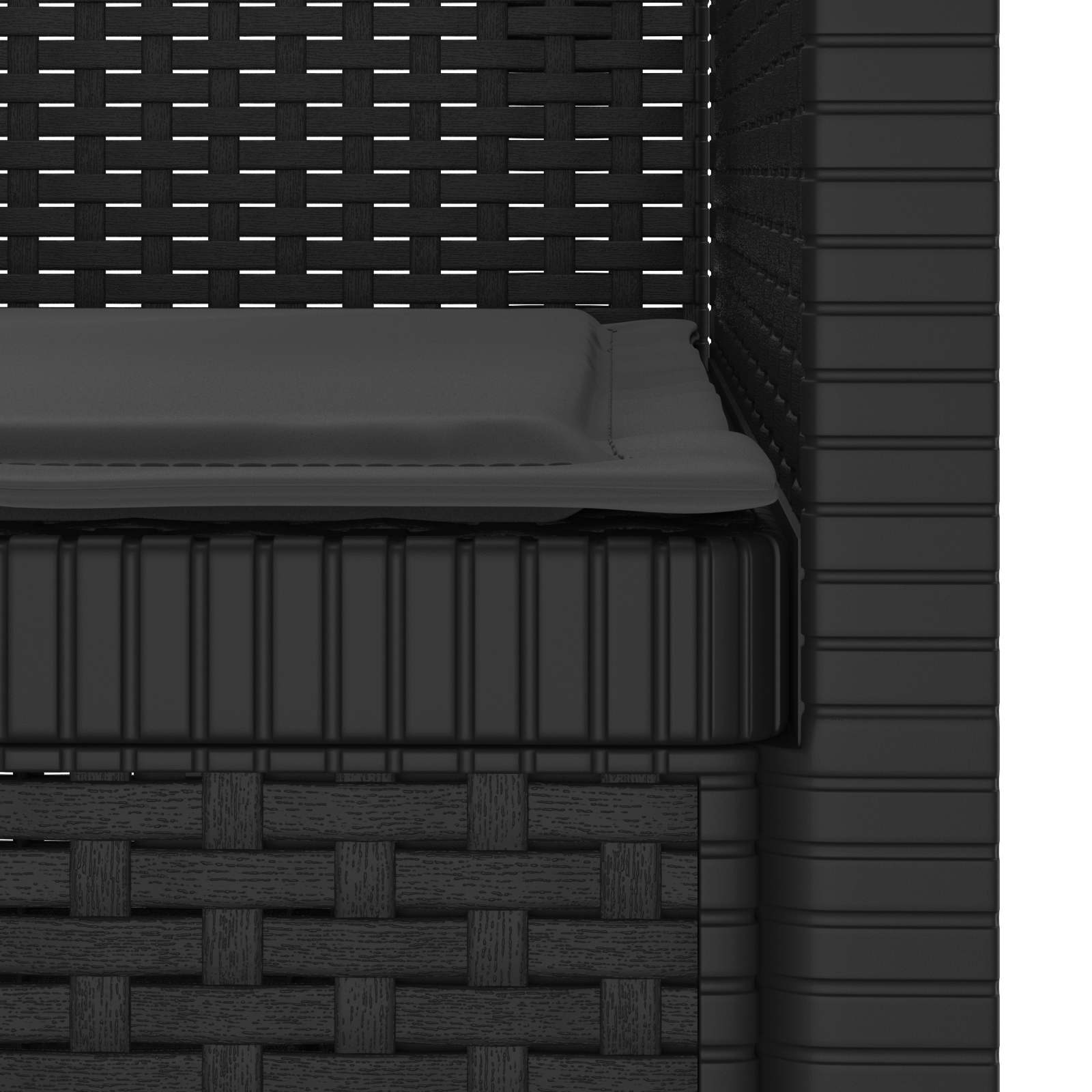 Poltrona a 1 Posto con Cuscino Aspetto Rattan PP Antracite | homemem39