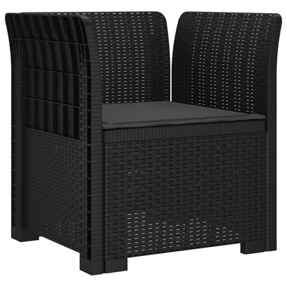 Poltrona a 1 Posto con Cuscino Aspetto Rattan PP Antracite | homemem39