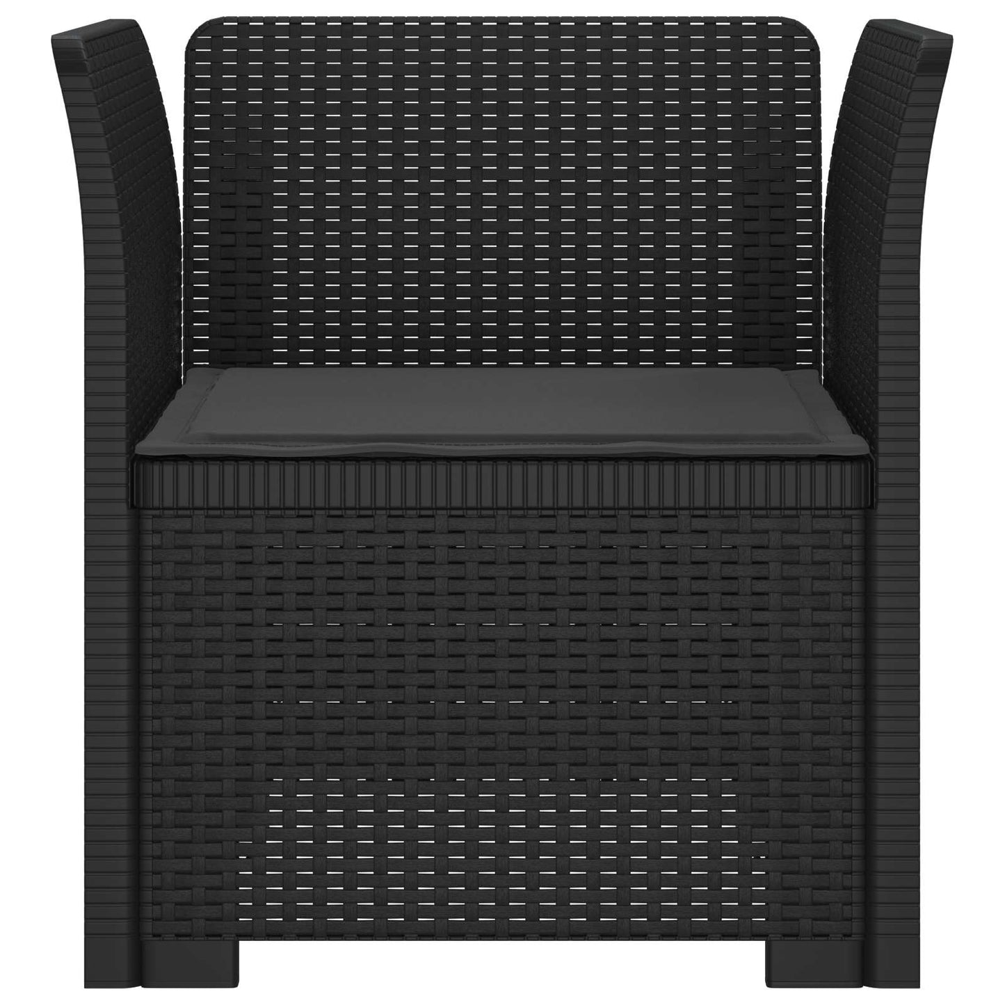 Poltrona a 1 Posto con Cuscino Aspetto Rattan PP Antracite | homemem39