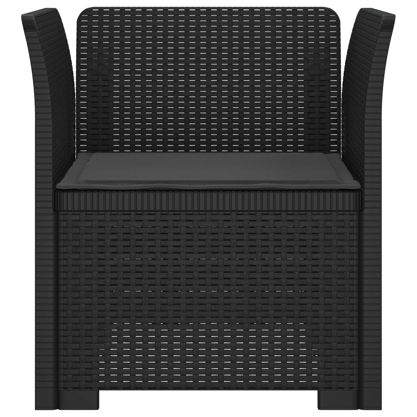 Poltrona a 1 Posto con Cuscino Aspetto Rattan PP Antracite | homemem39