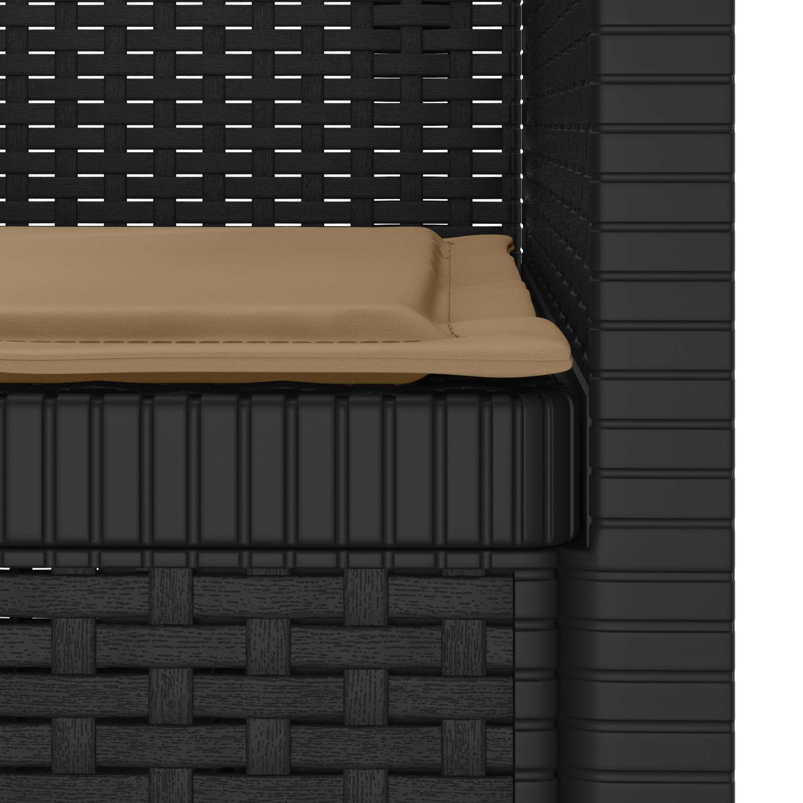 Poltrona a 1 Posto con Cuscino Aspetto Rattan PP Antracite | homemem39