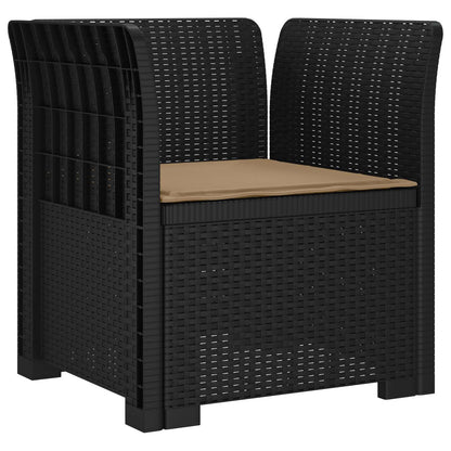 Poltrona a 1 Posto con Cuscino Aspetto Rattan PP Antracite | homemem39