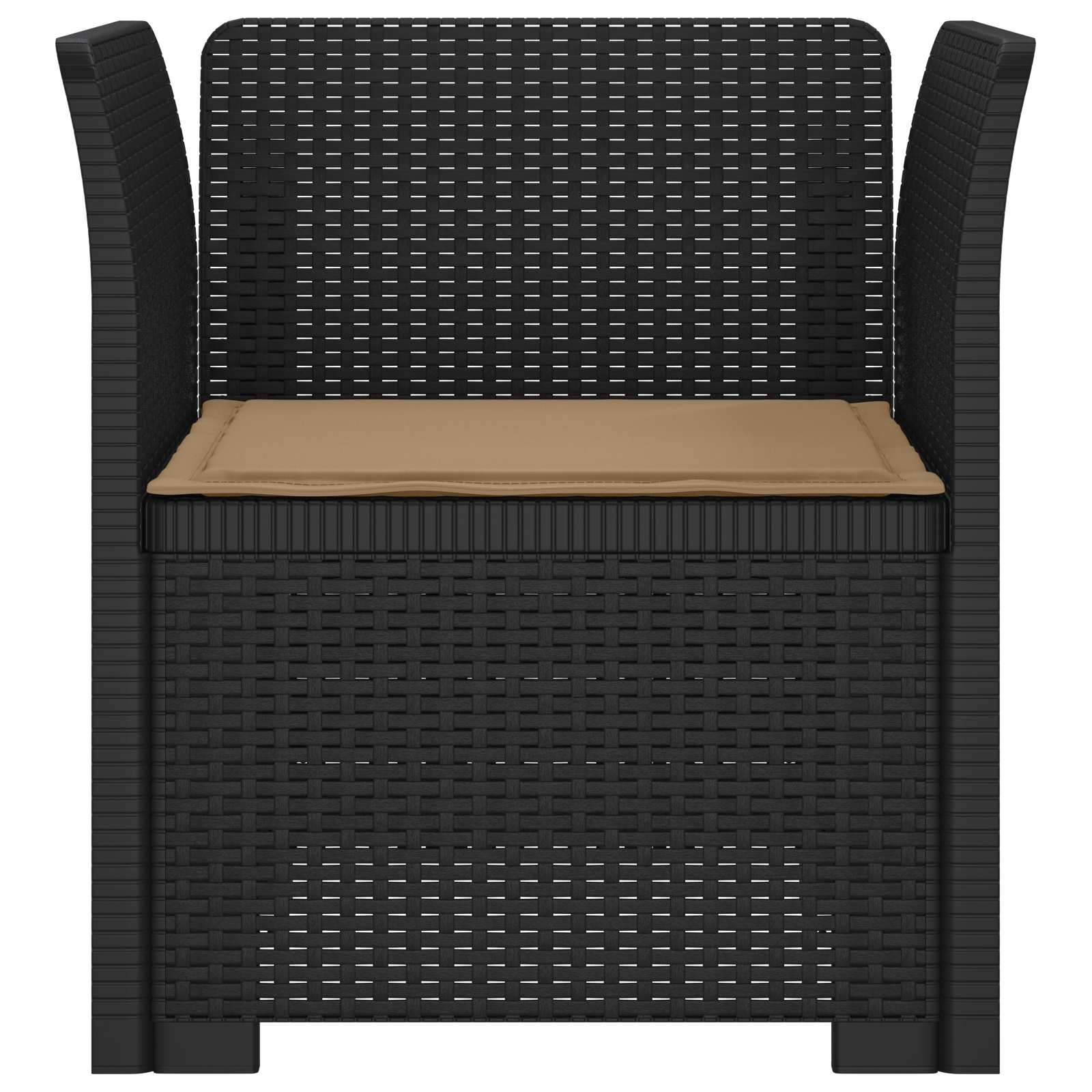 Poltrona a 1 Posto con Cuscino Aspetto Rattan PP Antracite | homemem39