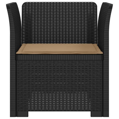 Poltrona a 1 Posto con Cuscino Aspetto Rattan PP Antracite | homemem39