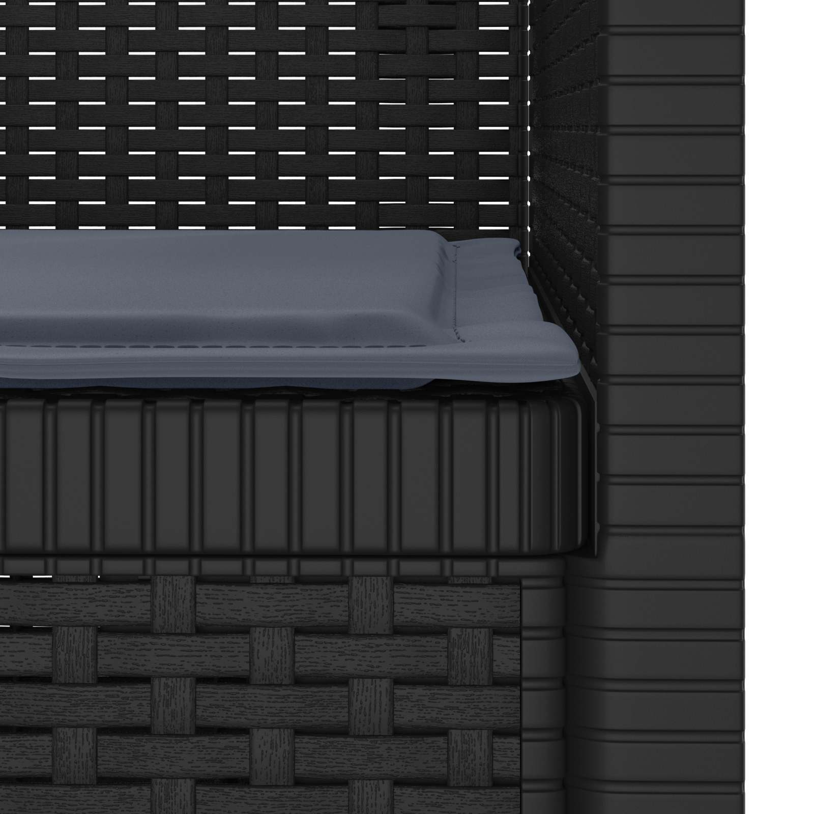 Poltrona a 1 Posto con Cuscino Aspetto Rattan PP Antracite | homemem39