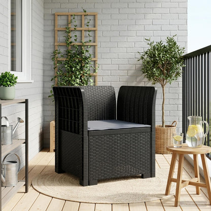 Poltrona a 1 Posto con Cuscino Aspetto Rattan PP Antracite | homemem39