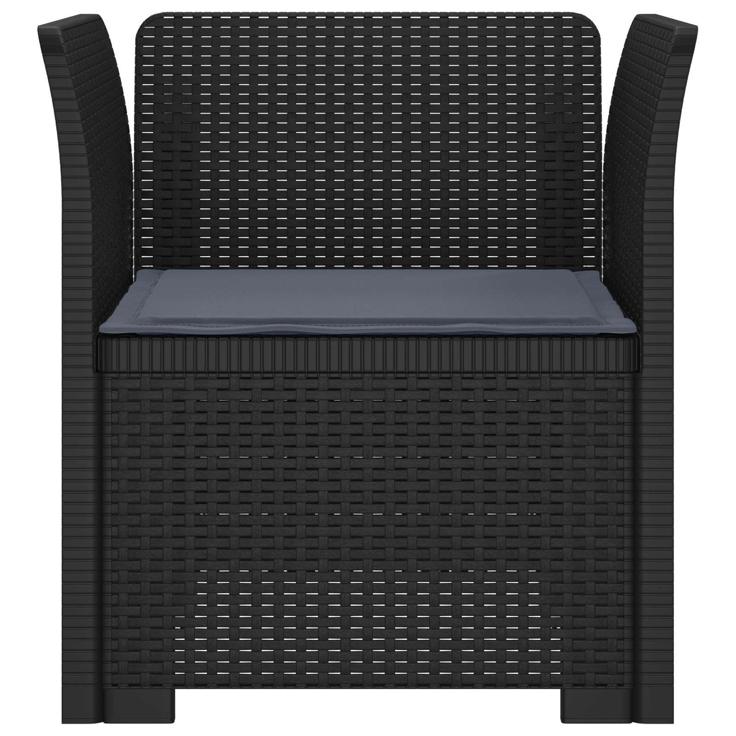 Poltrona a 1 Posto con Cuscino Aspetto Rattan PP Antracite | homemem39
