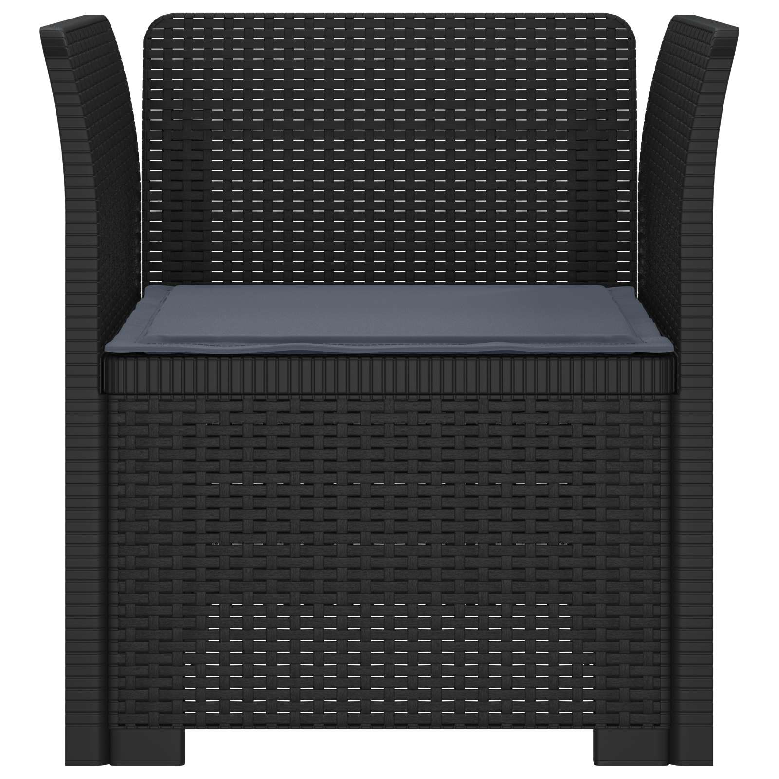 Poltrona a 1 Posto con Cuscino Aspetto Rattan PP Antracite | homemem39