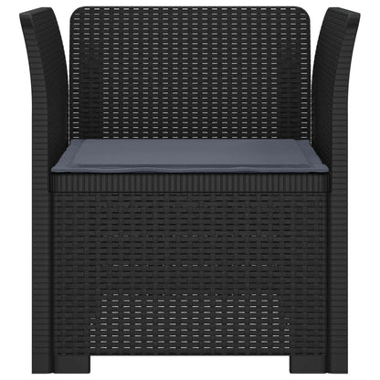 Poltrona a 1 Posto con Cuscino Aspetto Rattan PP Antracite | homemem39