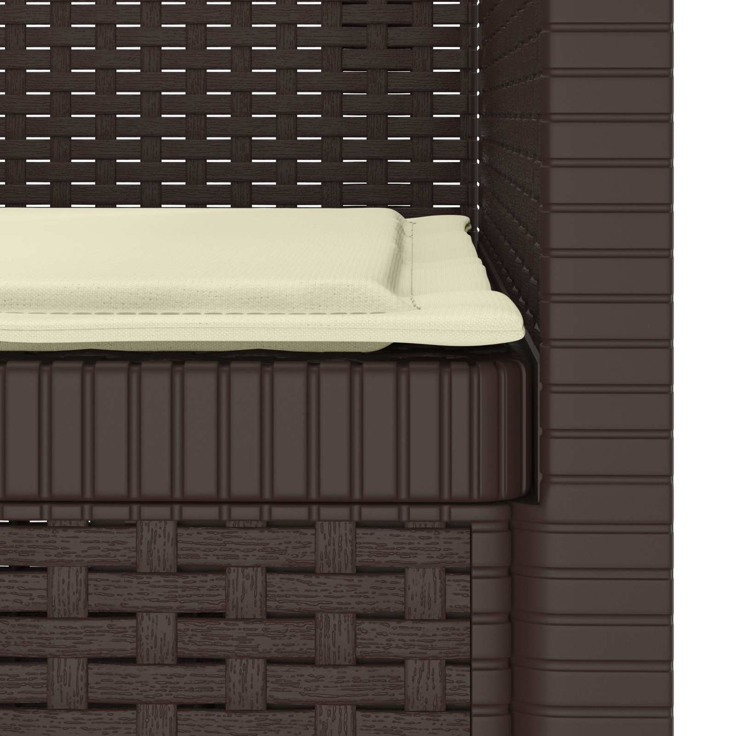 Poltrona a 1 Posto con Cuscino Aspetto Rattan PP Marrone | homemem39
