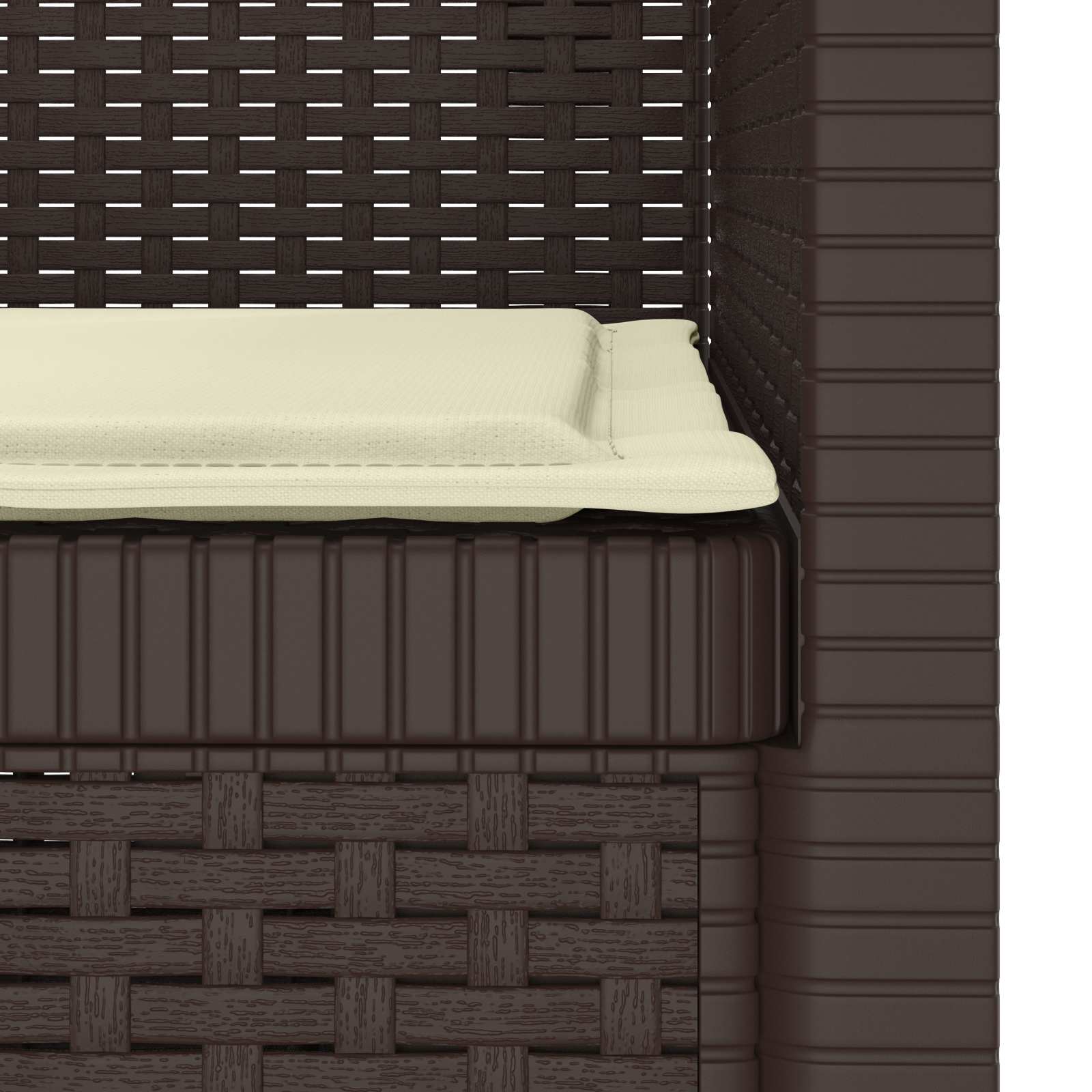 Poltrona a 1 Posto con Cuscino Aspetto Rattan PP Marrone | homemem39