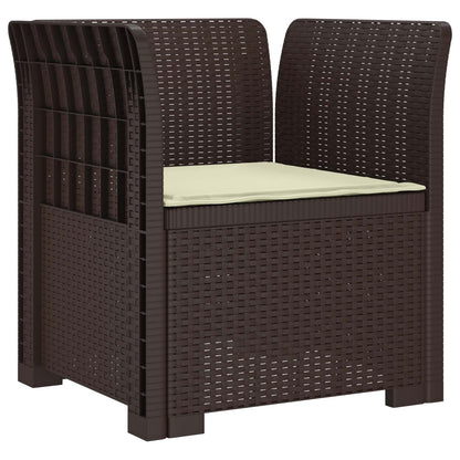Poltrona a 1 Posto con Cuscino Aspetto Rattan PP Marrone | homemem39