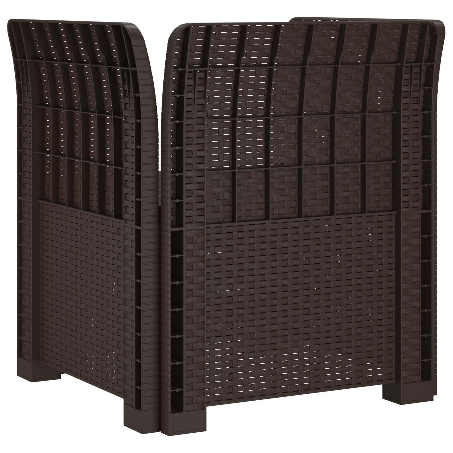 Poltrona a 1 Posto con Cuscino Aspetto Rattan PP Marrone | homemem39