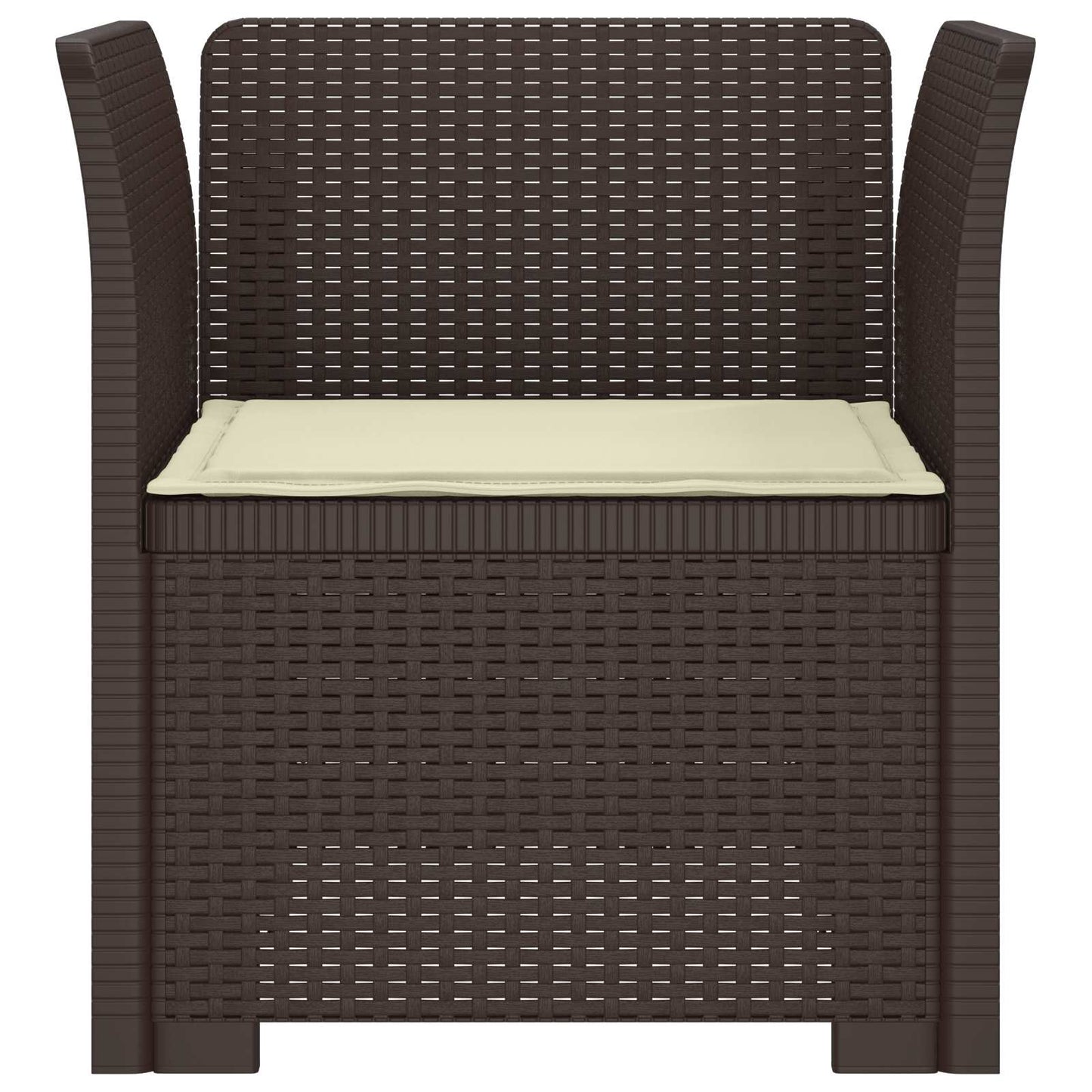 Poltrona a 1 Posto con Cuscino Aspetto Rattan PP Marrone | homemem39