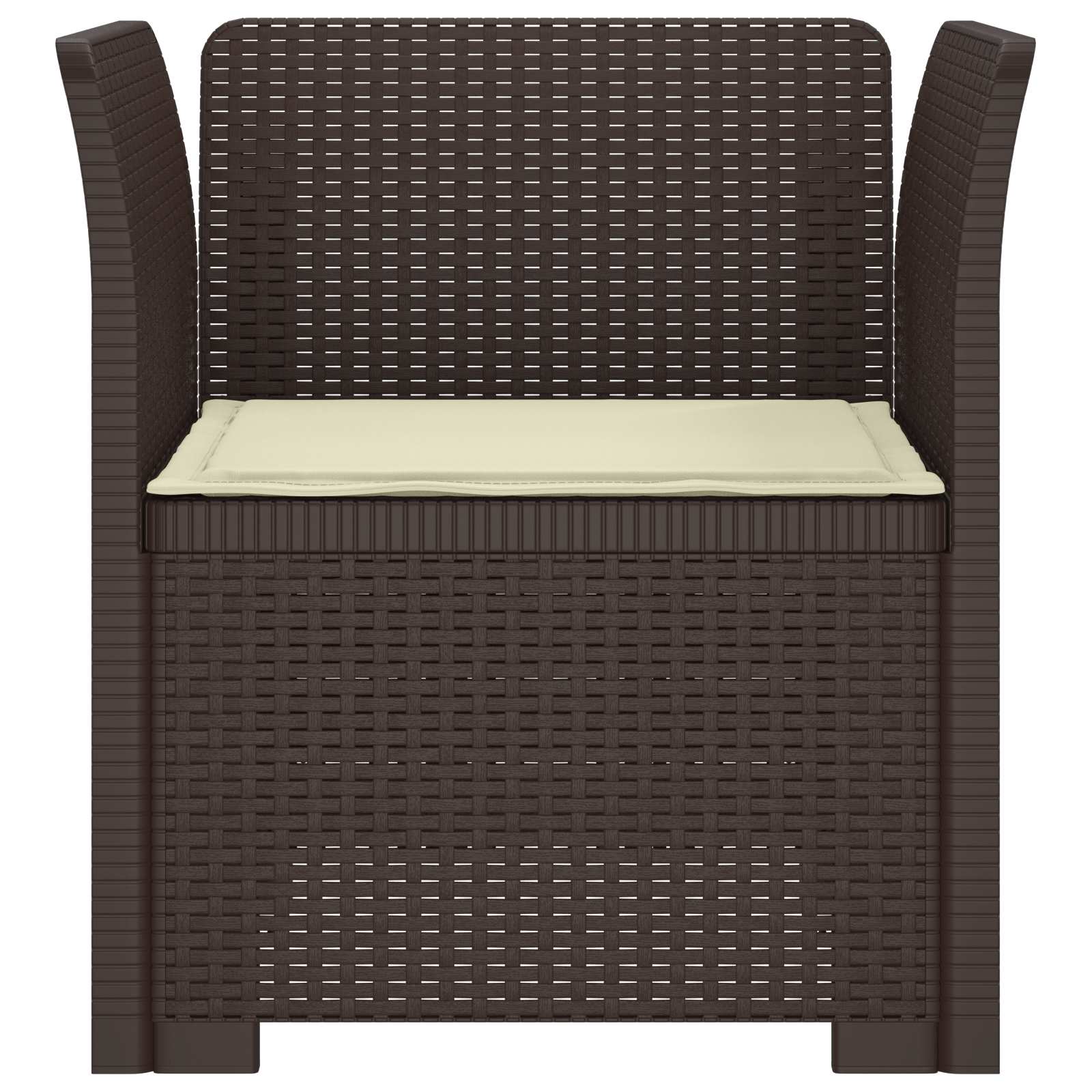Poltrona a 1 Posto con Cuscino Aspetto Rattan PP Marrone | homemem39