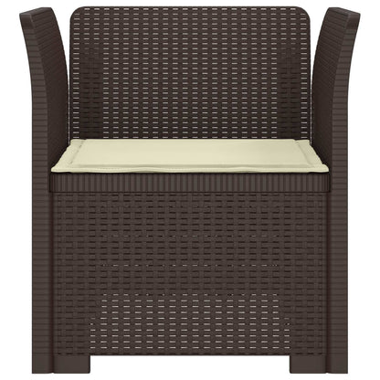 Poltrona a 1 Posto con Cuscino Aspetto Rattan PP Marrone | homemem39