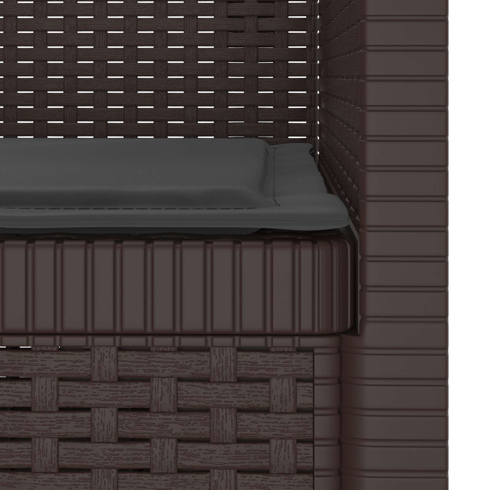 Poltrona a 1 Posto con Cuscino Aspetto Rattan PP Marrone | homemem39