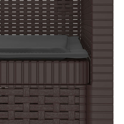 Poltrona a 1 Posto con Cuscino Aspetto Rattan PP Marrone | homemem39
