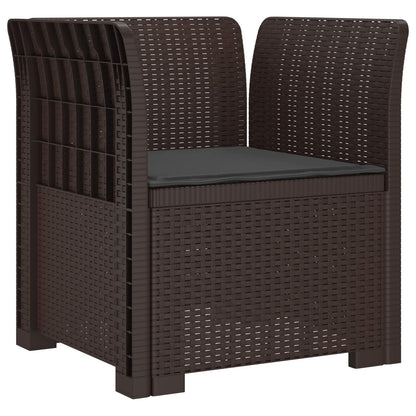 Poltrona a 1 Posto con Cuscino Aspetto Rattan PP Marrone | homemem39