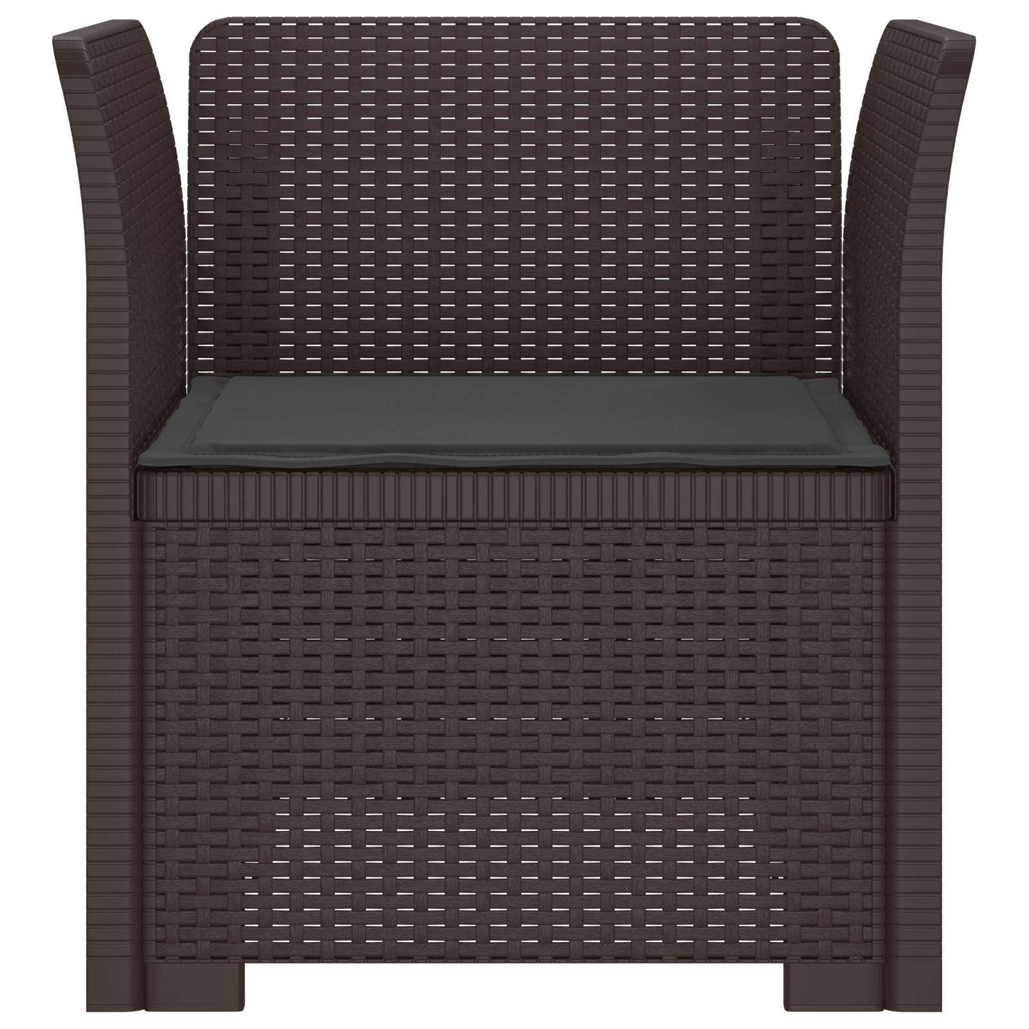 Poltrona a 1 Posto con Cuscino Aspetto Rattan PP Marrone | homemem39