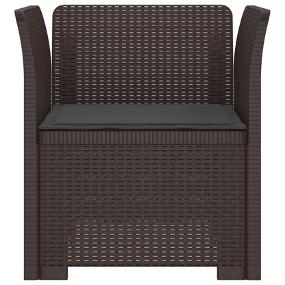 Poltrona a 1 Posto con Cuscino Aspetto Rattan PP Marrone | homemem39