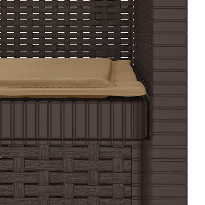 Poltrona a 1 Posto con Cuscino Aspetto Rattan PP Marrone | homemem39