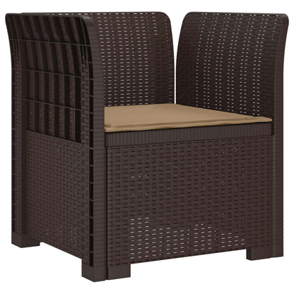 Poltrona a 1 Posto con Cuscino Aspetto Rattan PP Marrone | homemem39