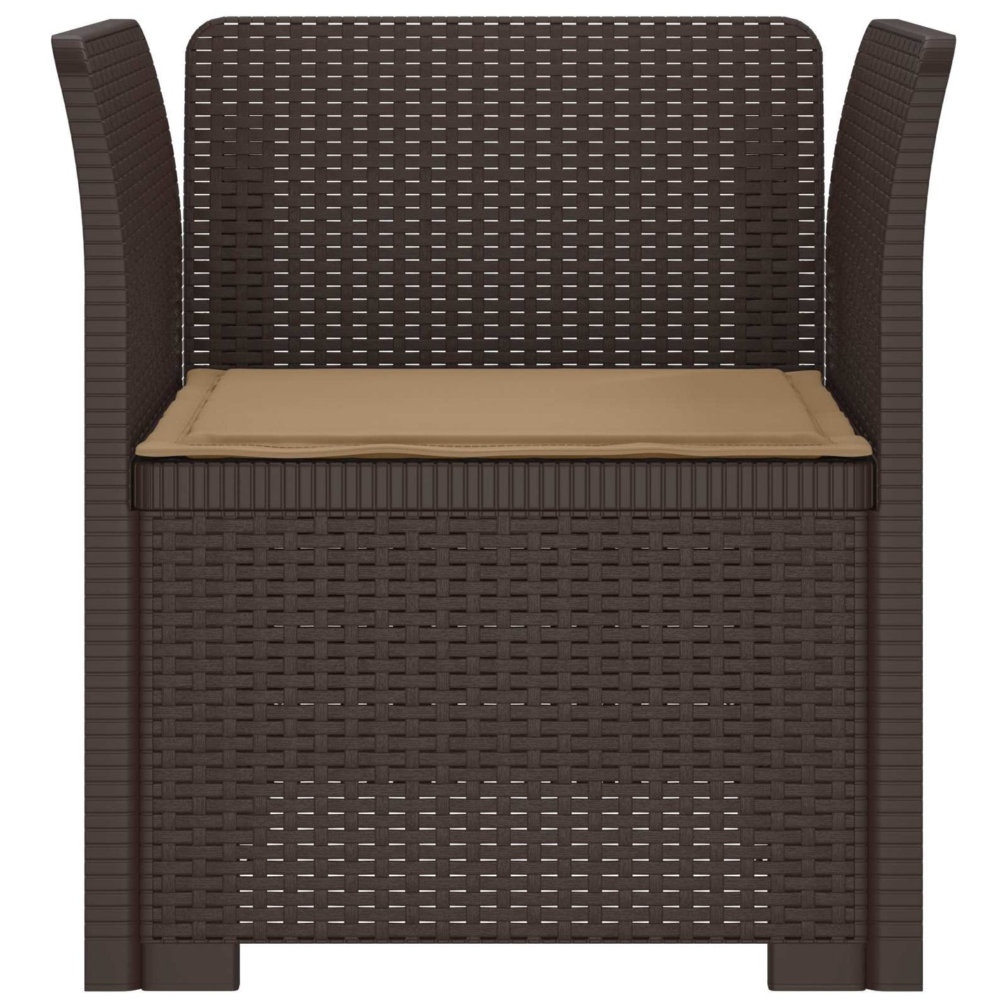 Poltrona a 1 Posto con Cuscino Aspetto Rattan PP Marrone | homemem39