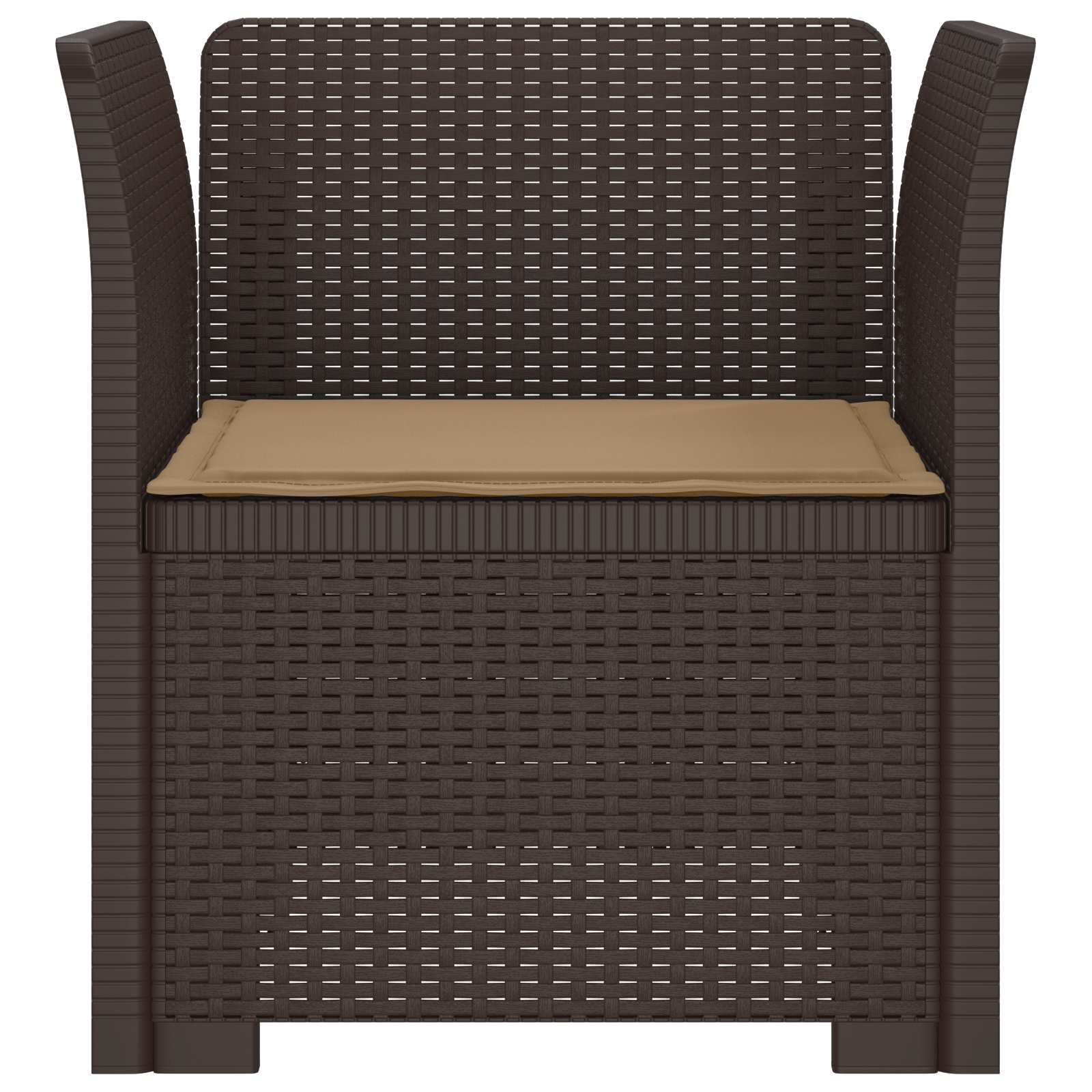 Poltrona a 1 Posto con Cuscino Aspetto Rattan PP Marrone | homemem39