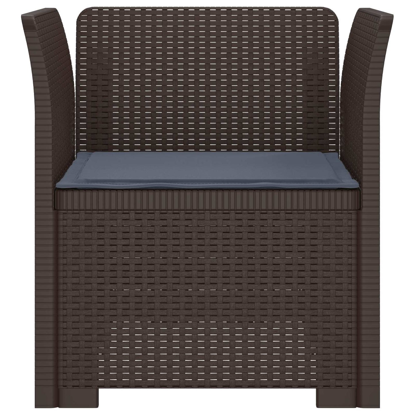 Poltrona a 1 Posto con Cuscino Aspetto Rattan PP Marrone | homemem39
