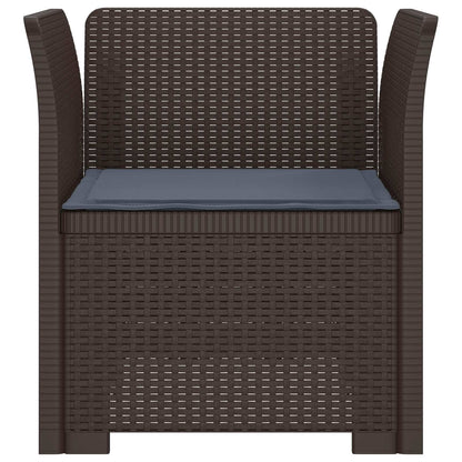 Poltrona a 1 Posto con Cuscino Aspetto Rattan PP Marrone | homemem39