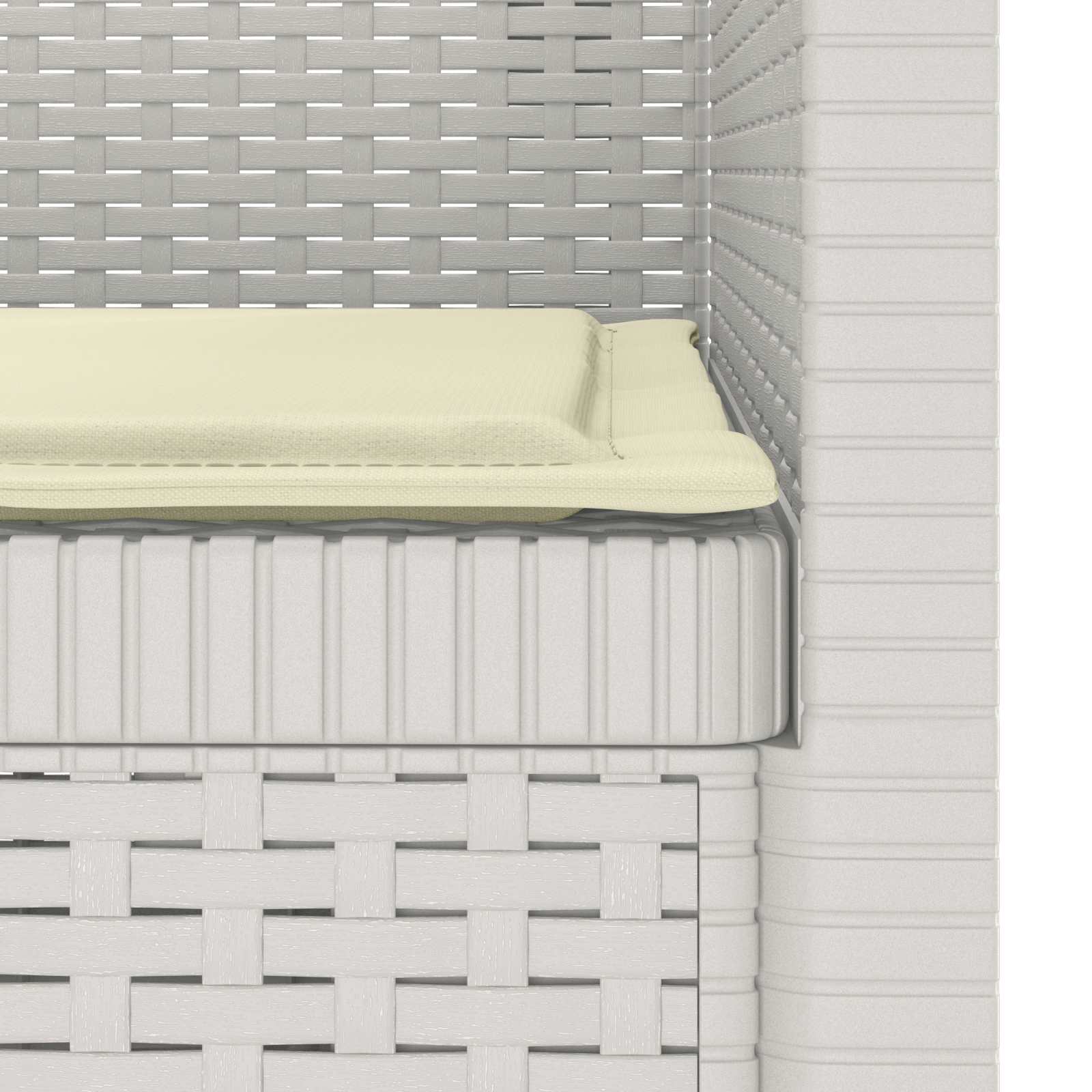 Poltrona a 1 Posto con Cuscino Aspetto Rattan PP Bianco | homemem39
