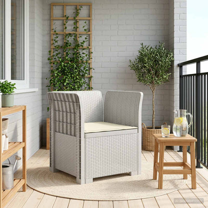 Poltrona a 1 Posto con Cuscino Aspetto Rattan PP Bianco | homemem39