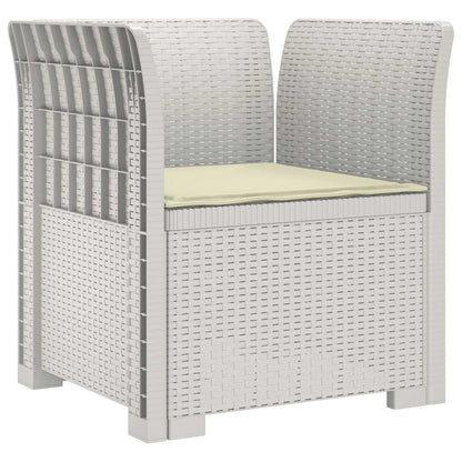 Poltrona a 1 Posto con Cuscino Aspetto Rattan PP Bianco | homemem39