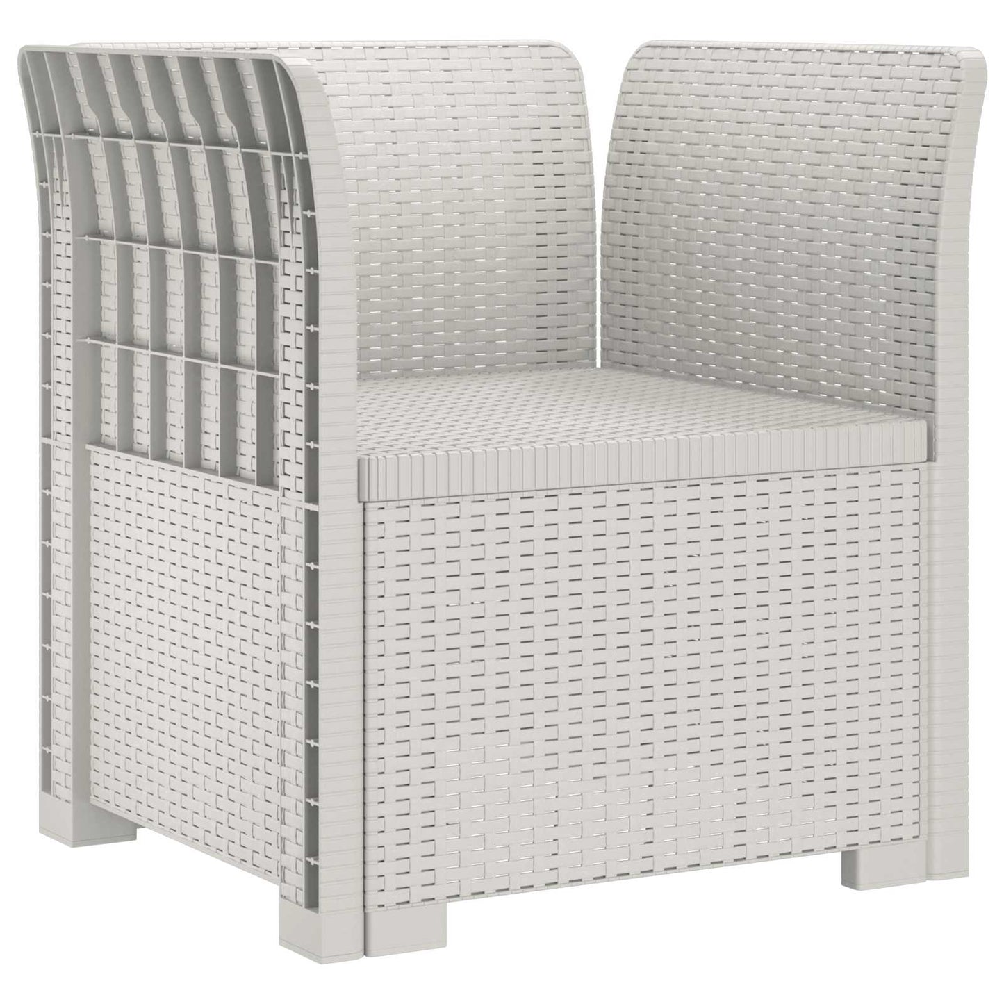 Poltrona a 1 Posto con Cuscino Aspetto Rattan PP Bianco | homemem39