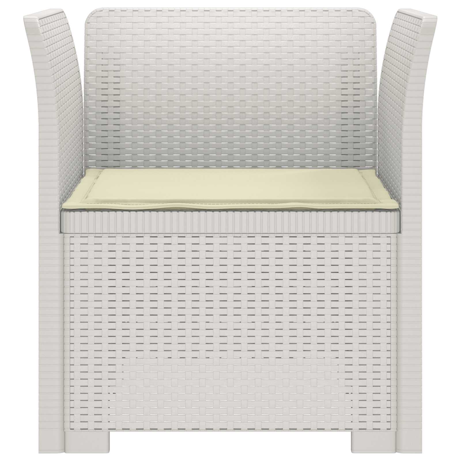 Poltrona a 1 Posto con Cuscino Aspetto Rattan PP Bianco | homemem39