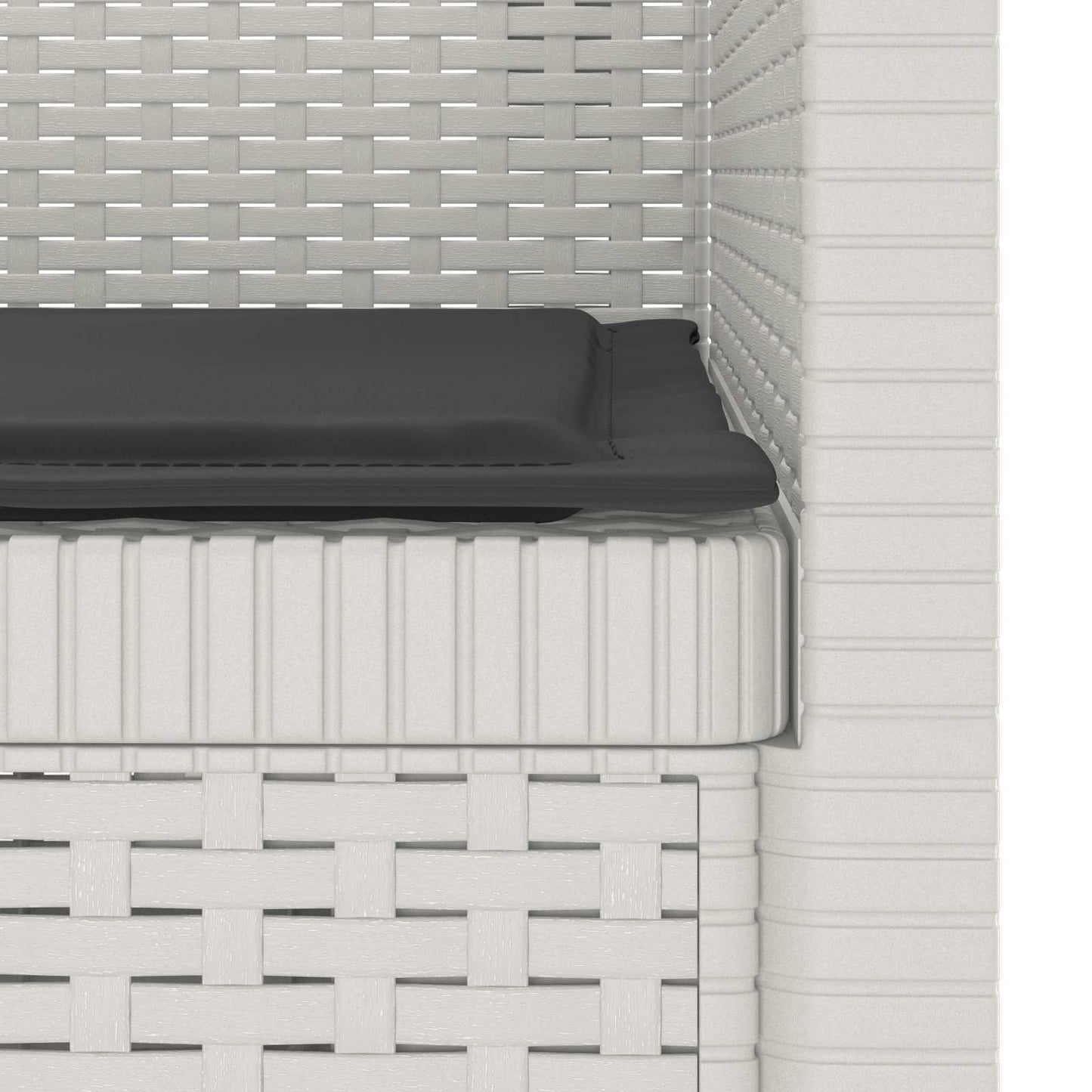 Poltrona a 1 Posto con Cuscino Aspetto Rattan PP Bianco | homemem39