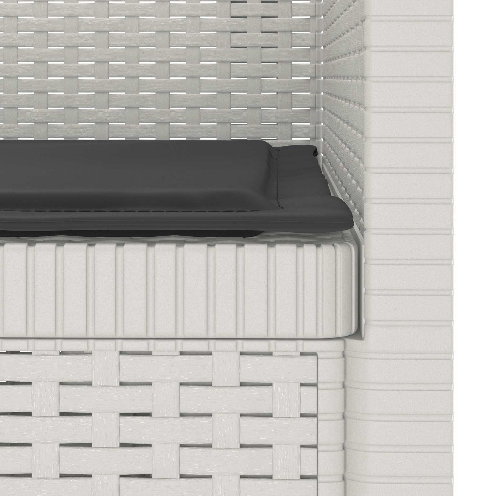 Poltrona a 1 Posto con Cuscino Aspetto Rattan PP Bianco | homemem39