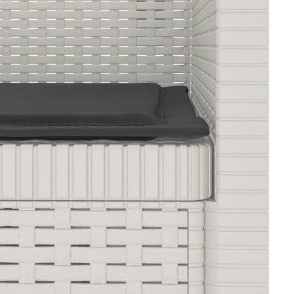 Poltrona a 1 Posto con Cuscino Aspetto Rattan PP Bianco | homemem39