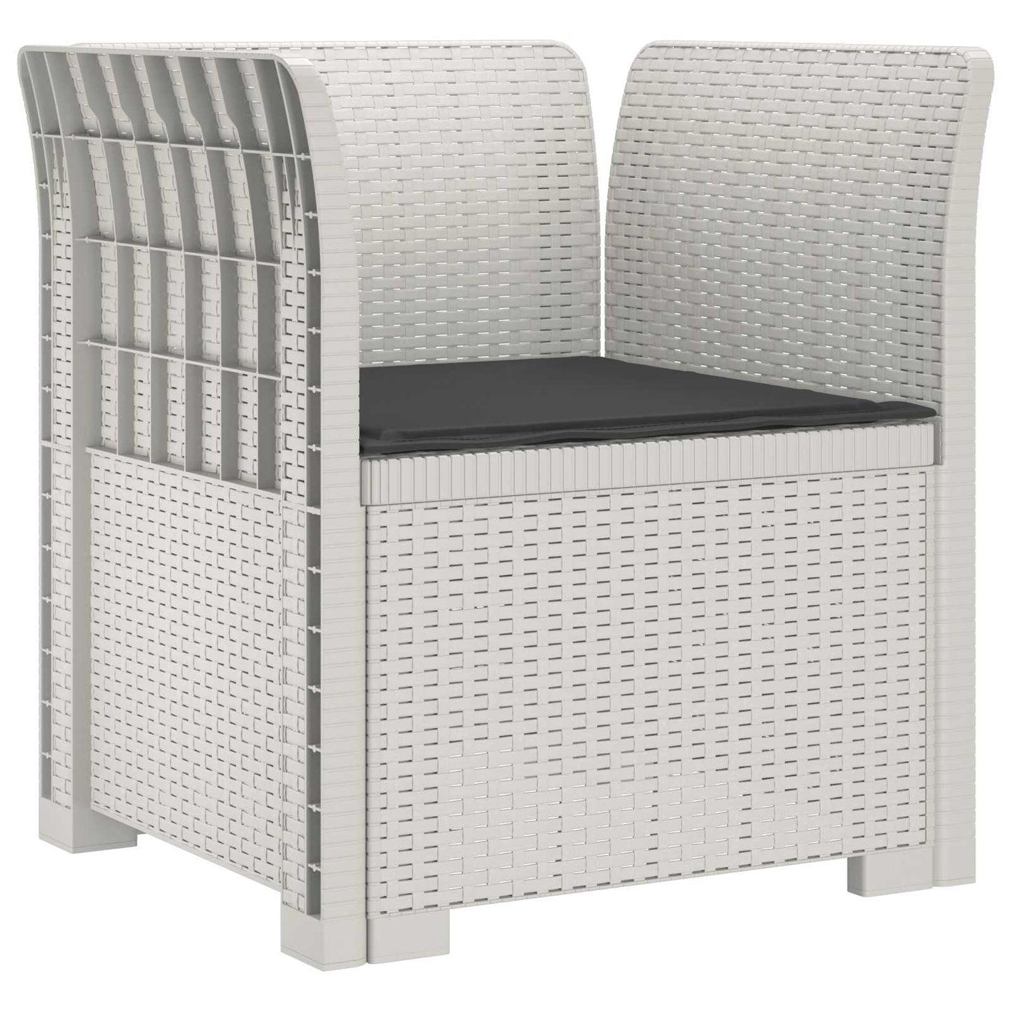 Poltrona a 1 Posto con Cuscino Aspetto Rattan PP Bianco | homemem39