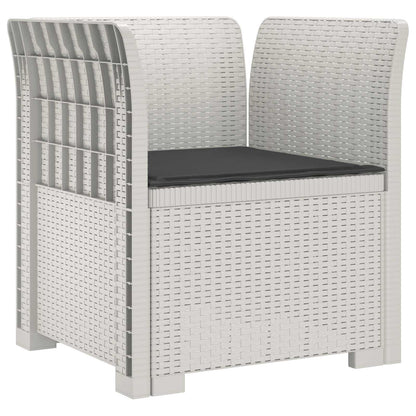 Poltrona a 1 Posto con Cuscino Aspetto Rattan PP Bianco | homemem39