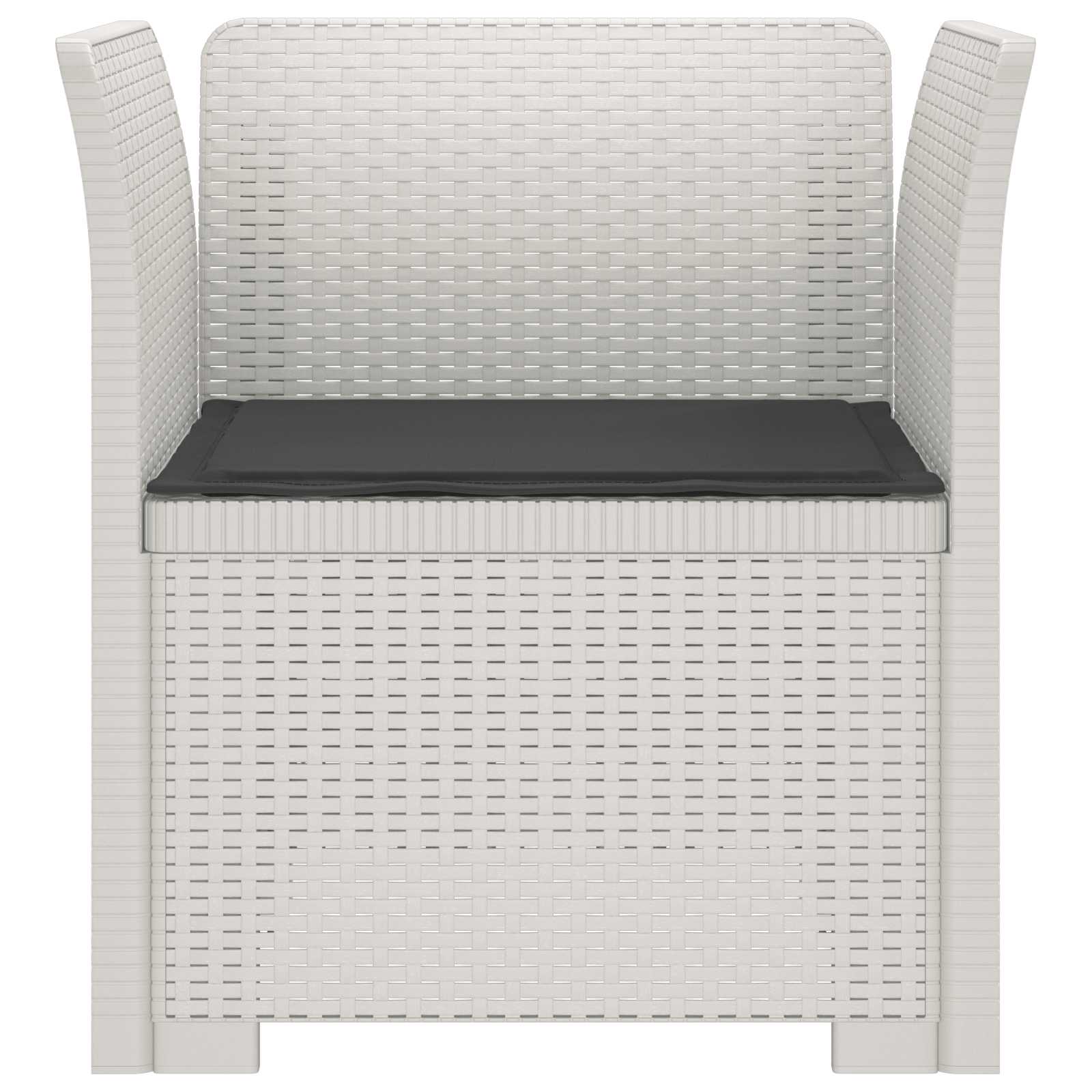 Poltrona a 1 Posto con Cuscino Aspetto Rattan PP Bianco | homemem39