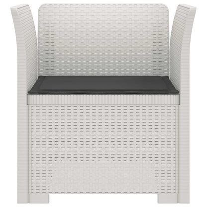 Poltrona a 1 Posto con Cuscino Aspetto Rattan PP Bianco | homemem39