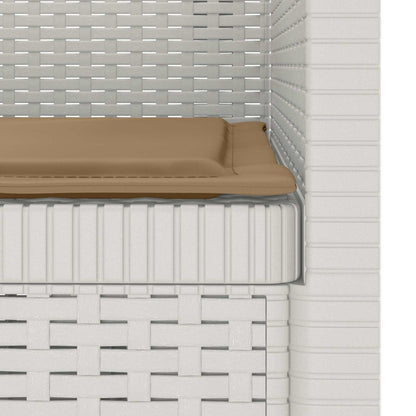 Poltrona a 1 Posto con Cuscino Aspetto Rattan PP Bianco | homemem39