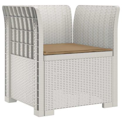 Poltrona a 1 Posto con Cuscino Aspetto Rattan PP Bianco | homemem39