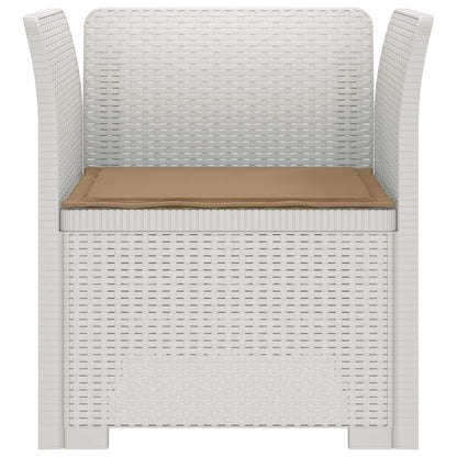 Poltrona a 1 Posto con Cuscino Aspetto Rattan PP Bianco | homemem39